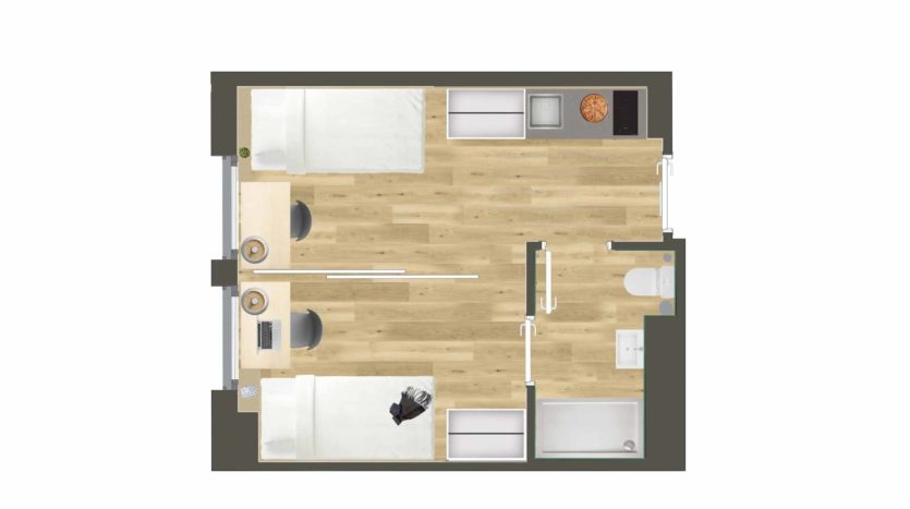 Residencia Estudiantes Camplus Barcelona Estudio Doble Premium