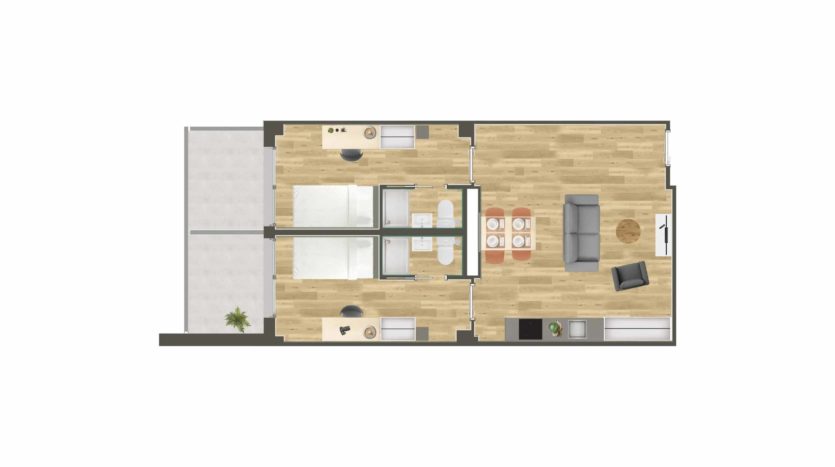 Residencia Estudiantes Camplus Barcelona Habitación con terraza en apartamento