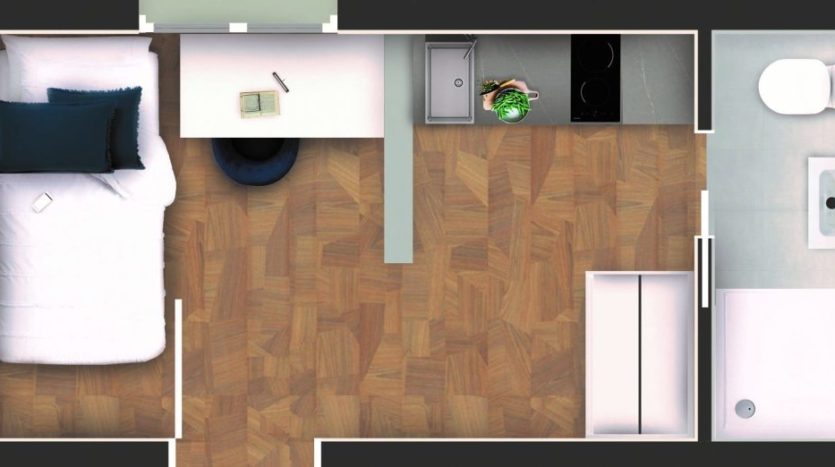 Residencia de estudiantes Camplus Sevilla habitación individual superior con cocina