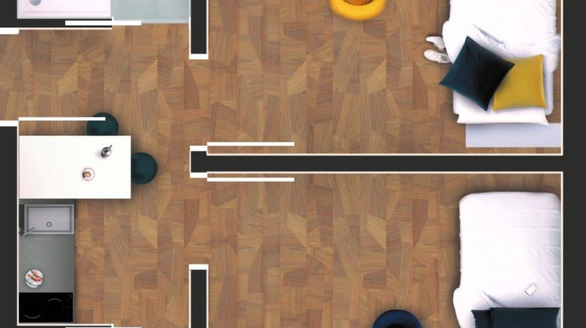 Residencia de estudiantes Camplus Sevilla apartamento de dos habitaciones con cocina