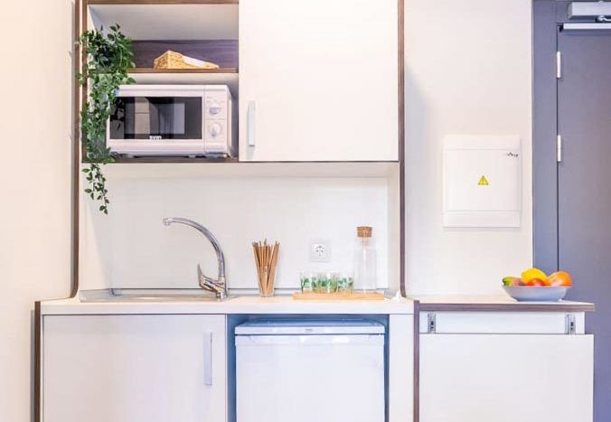 Residencia de estudiantes Camplus Sevilla cocina habitacion