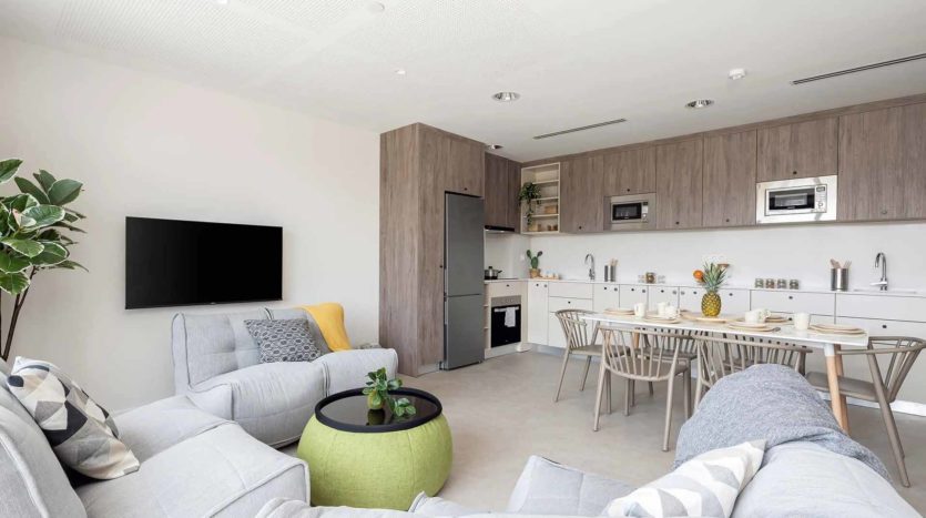 Residencia Universitaria Getafe habitación compartida zona relax