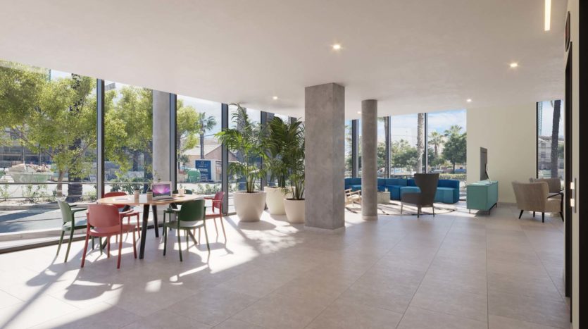 Sala descanso en residencia de estudiantes Livensa Barcelona Parallel