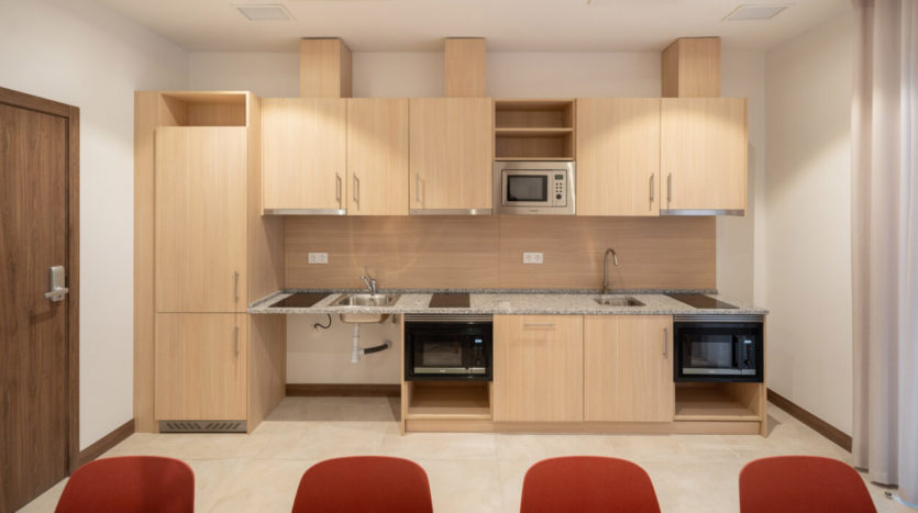 Residencia de estudiantes Nodis en Barcelona cocina común