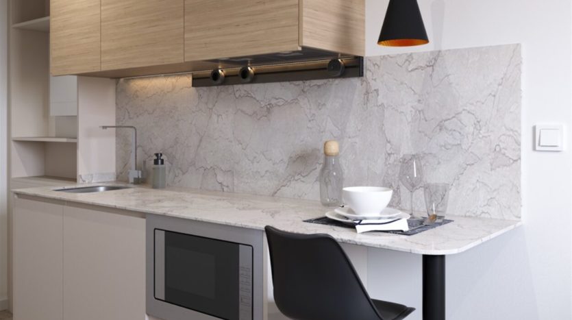 Residencia de estudiantes Nodis Málaga cocina del estudio