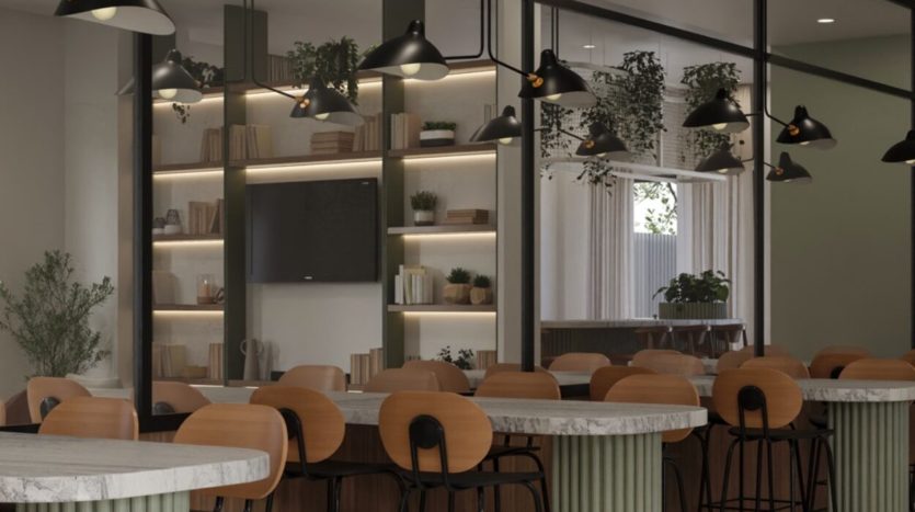 Residencia de estudiantes Nodis Málaga zona coworking