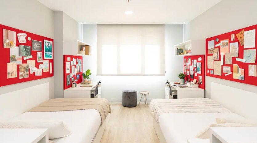 Residencia de estudiantes en Madrid Emilia Pardo Bazán habitación doble superior